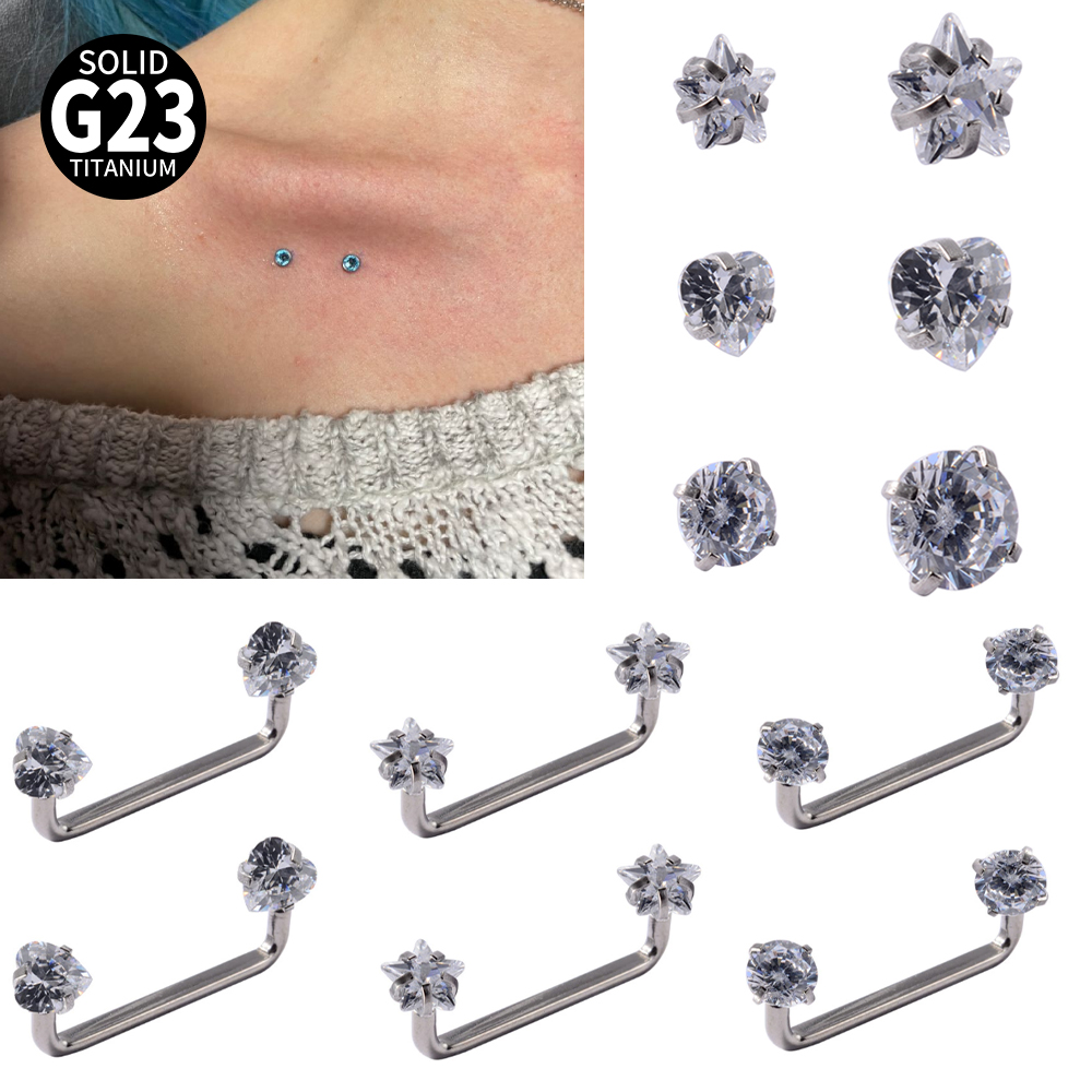 Body Jewelry Dermal - 3-1개입 임플란트 등급 티타늄 마이크로 더멀