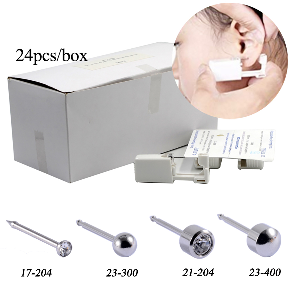 Body Jewelry Jewelry Box - 24 개/상자 일회용 안전 귀 피어싱