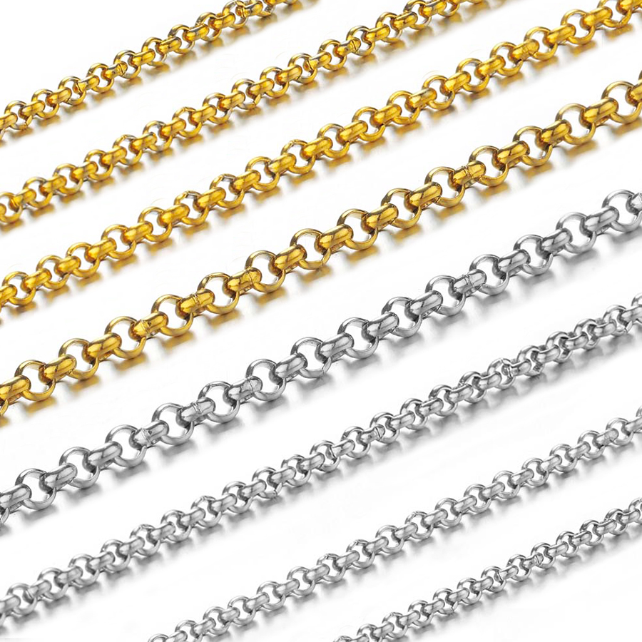 Body Jewelry Chain - 1미터 2-4mm 스테인리스 스틸 O형 소형