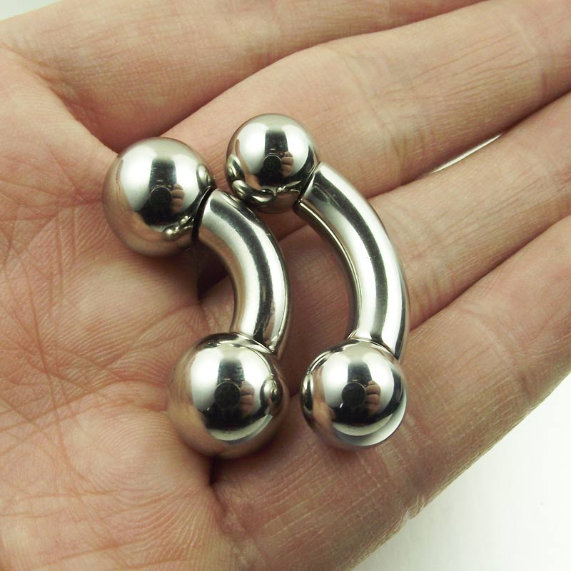 Nipple Bar Curved - SaYao 짧은 바 빅 볼 스테인레스