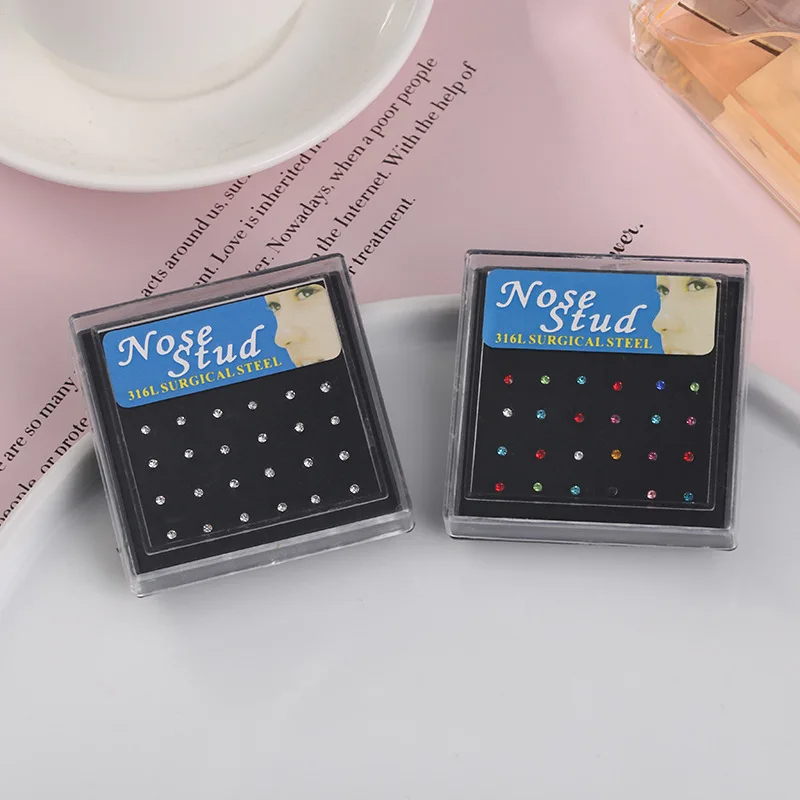 Body Jewelry Display Case - 24개/박스 크리스탈 코걸이 스터드 패션 바디