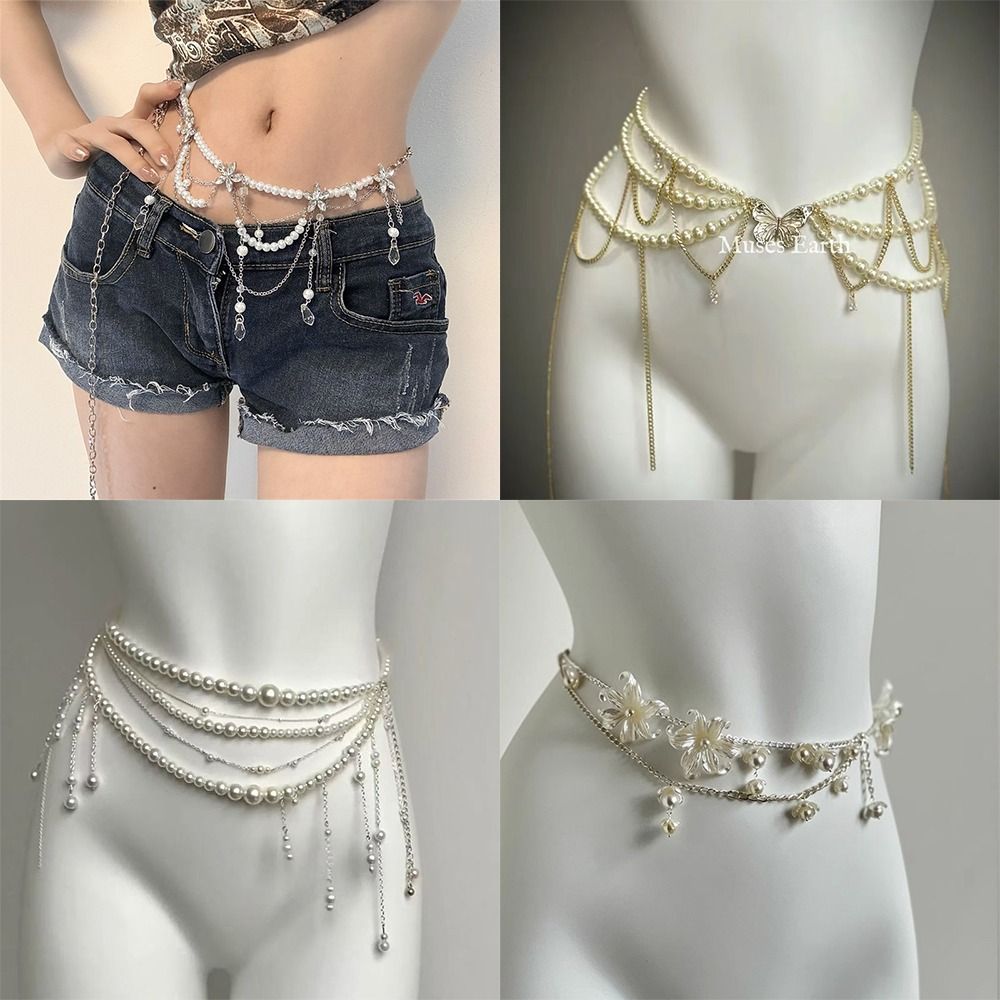 Body Jewelry For Sale - 패션 우아한 진주 허리 체인 허리