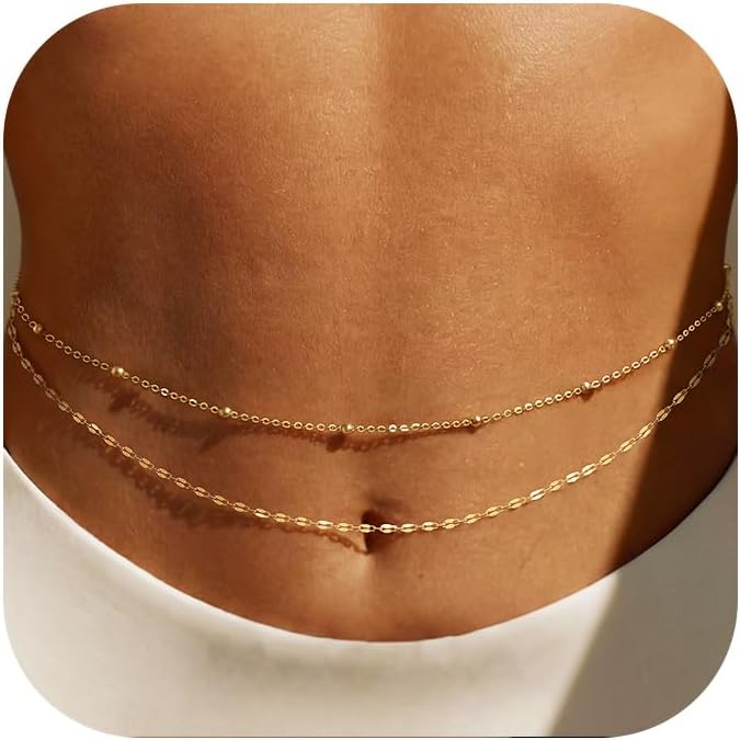 Body Jewelry For Sale - 14K 금도금 허리 체인 여성용 레이어드