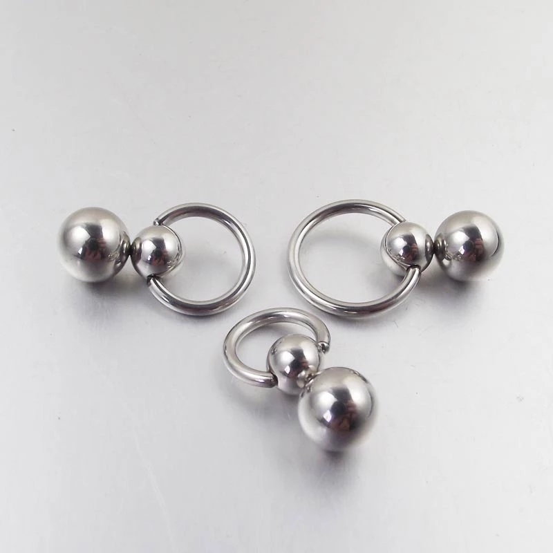 Nipple Bar Curved - 스테인레스 스틸 더블 볼 Cucurbit 조롱박