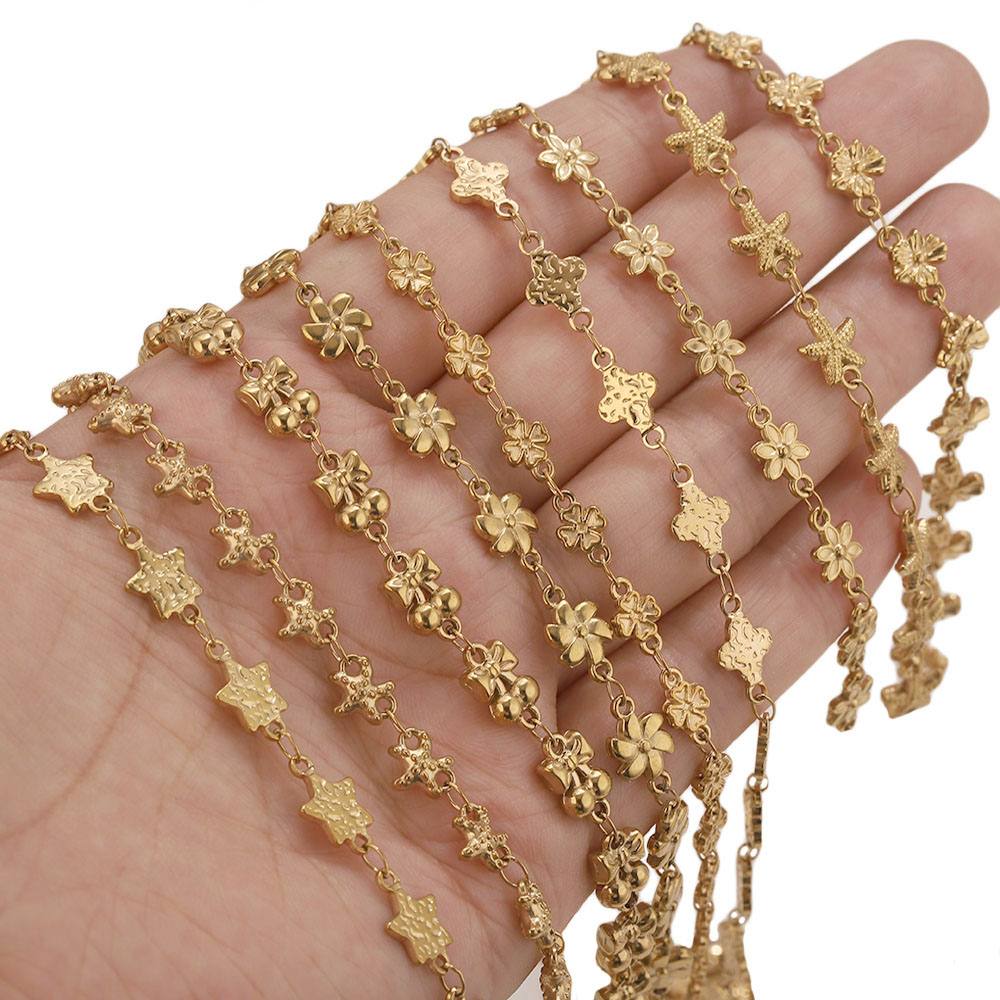 1미터 스테인리스 스틸 꽃별 모양 링크 케이블 체인 D - Body Jewelry Chain 리뷰 및 가격