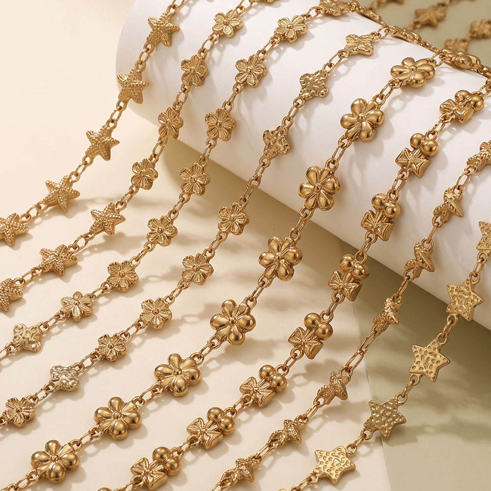1미터 스테인리스 스틸 꽃별 모양 링크 케이블 체인 D - Body Jewelry Chain 리뷰 및 가격