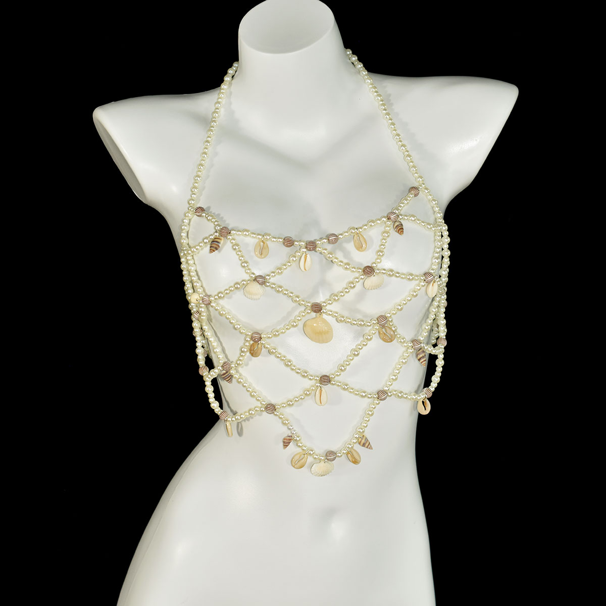 패션 모조 진주 브라 허리 스커트 수트 소라 불가사리  - Body Jewelry Bra 리뷰 및 가격