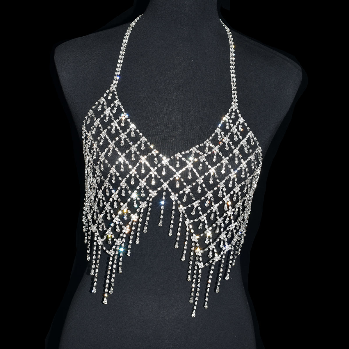 여성용 섹시한 럭셔리 술 속옷, 반짝이는 바디 체인,  - Body Jewelry Bra 리뷰 및 가격