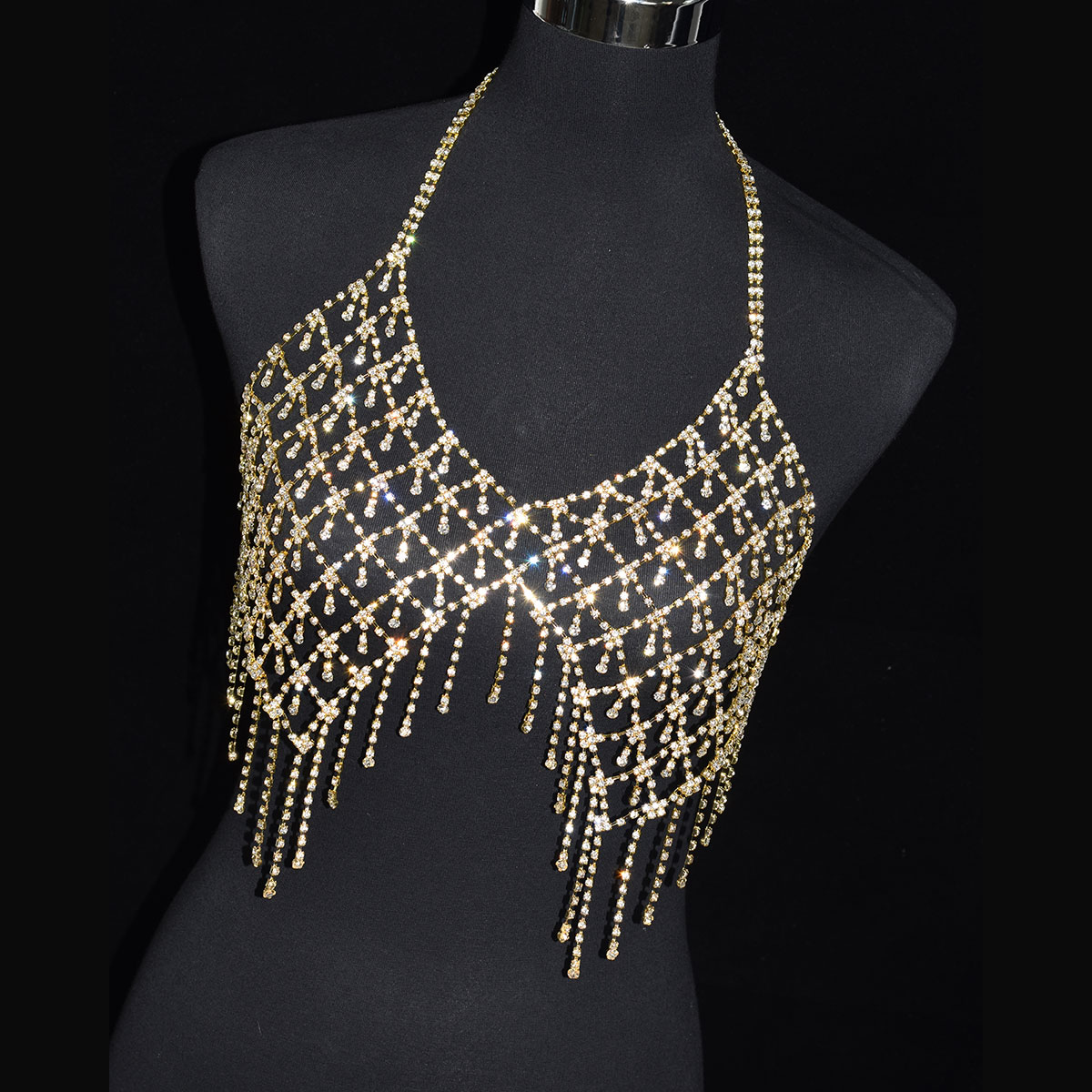 여성용 섹시한 럭셔리 술 속옷, 반짝이는 바디 체인,  - Body Jewelry Bra 리뷰 및 가격