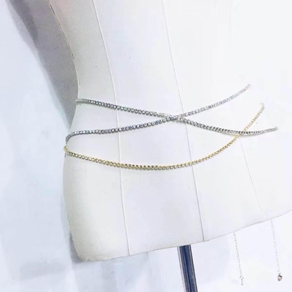 섹시 패션 샤이니 워터 드릴 클로 체인 허리 체인 여성 - Body Jewelry Chain 리뷰 및 가격