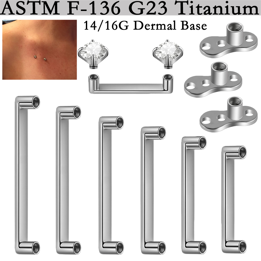 5/1개 G23 티타늄 표면 피어싱 이중 나사형 더멀  - Body Jewelry Dermal 리뷰 및 가격