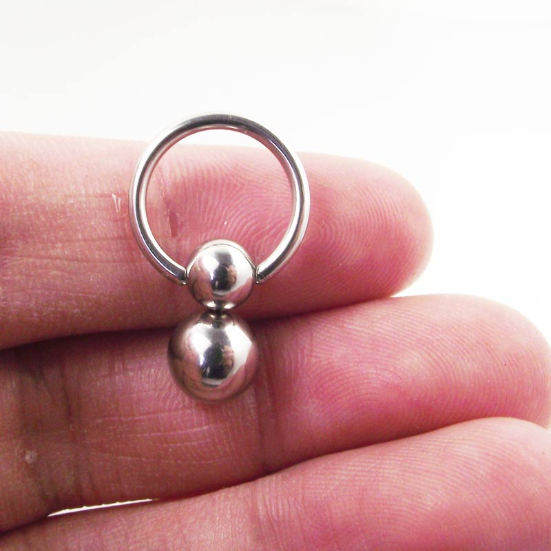 스테인레스 스틸 더블 볼 오뚜기 박 반지, 눈썹 곡선  - Nipple Bar Curved 리뷰 및 가격