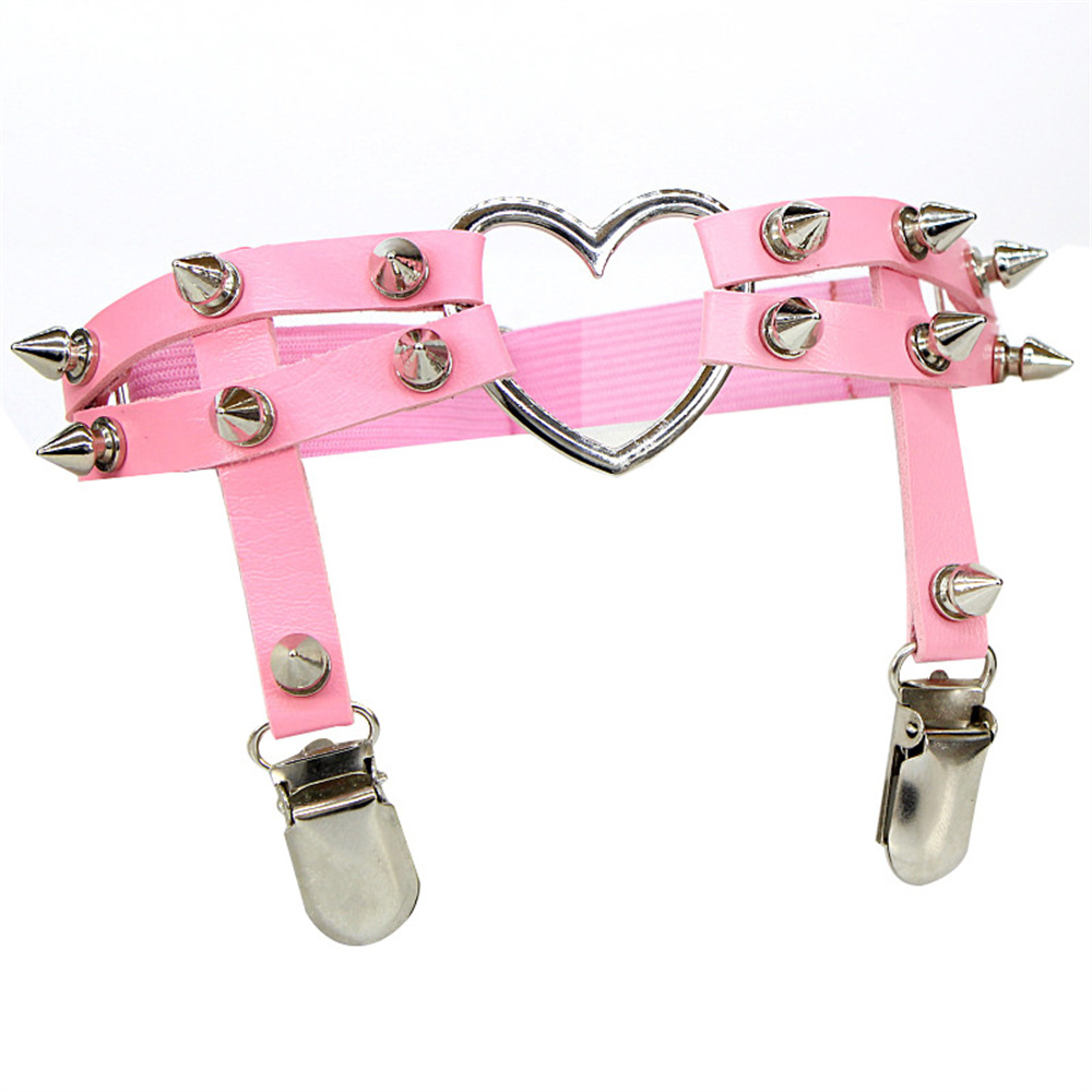 1Pcs 여성 펑크 고스 하트 PU 가죽 탄성 다리 반 - Body Jewelry For Sale 리뷰 및 가격