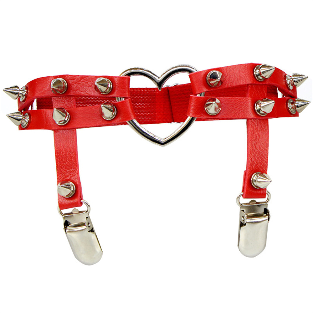 1Pcs 여성 펑크 고스 하트 PU 가죽 탄성 다리 반 - Body Jewelry For Sale 리뷰 및 가격