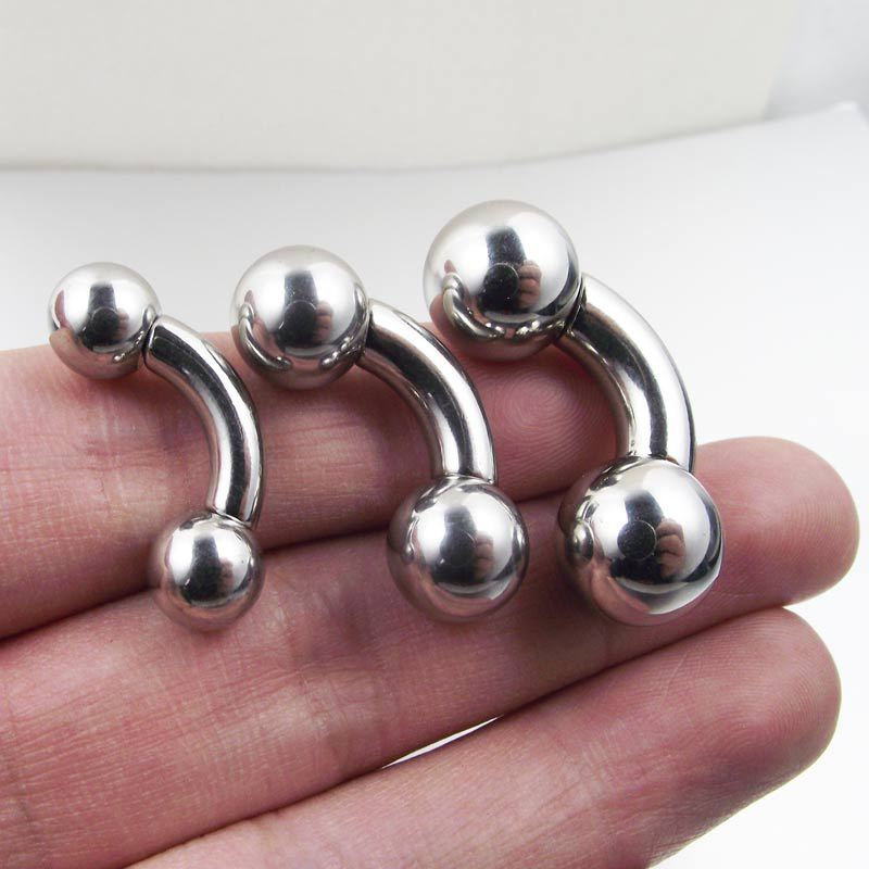 큰 사이즈 스트레이트 바벨 링, 곡선 바나나 스테인레스 - Nipple Bar Curved 리뷰 및 가격