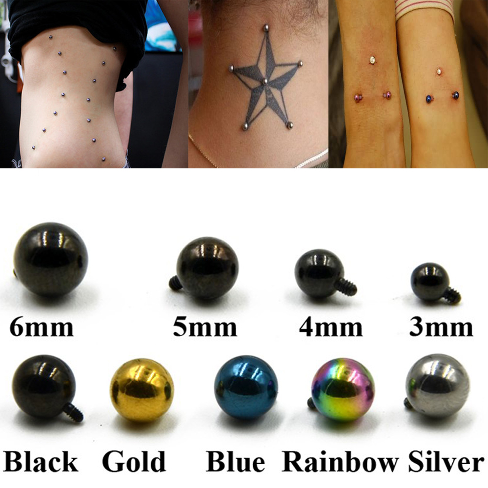 1pcs 외과 강철 마이크로 피부 피어싱 볼 마이크로  - Body Jewelry Dermal 리뷰 및 가격