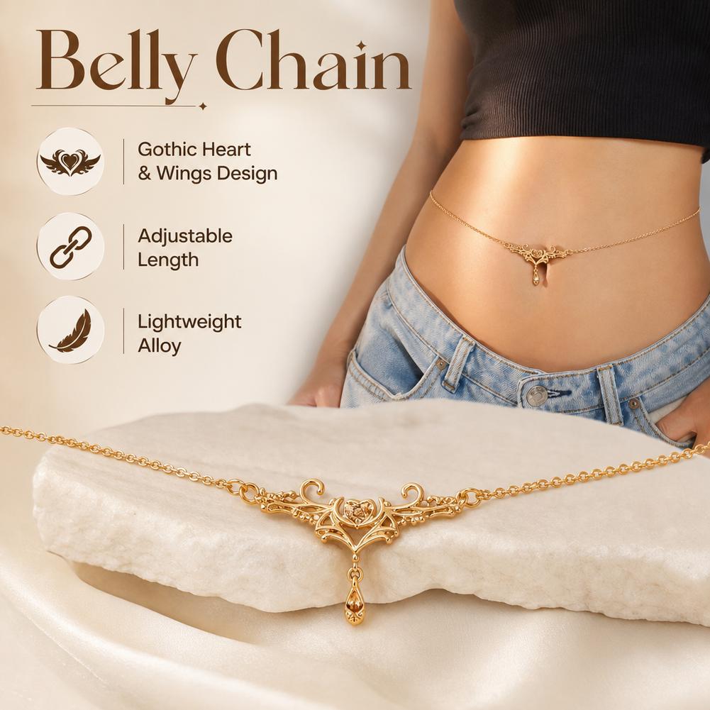 여성 패션 허리 체인 우아하고 섹시한 지르콘 하트 날개 - Body Jewelry Chain 리뷰 및 가격