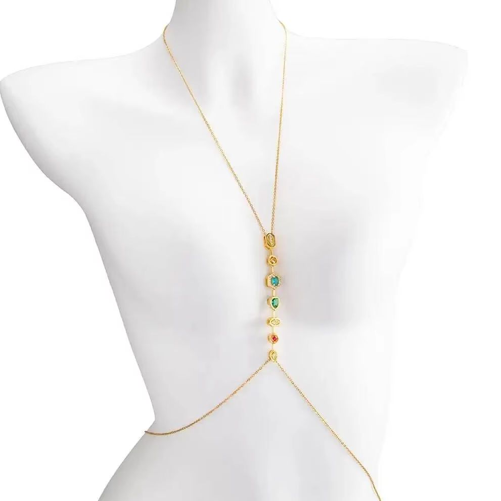 PuRui 절묘한 다채로운 지르콘 스테인레스 스틸 가슴 - Body Jewelry Chain 리뷰 및 가격