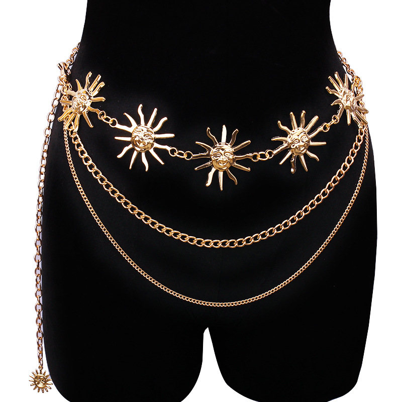 두꺼운 멀티 레이어 펑크 고딕 문 썬 허리 체인 메탈  - Body Jewelry Chain 리뷰 및 가격