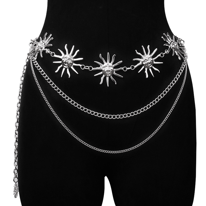 두꺼운 멀티 레이어 펑크 고딕 문 썬 허리 체인 메탈  - Body Jewelry Chain 리뷰 및 가격