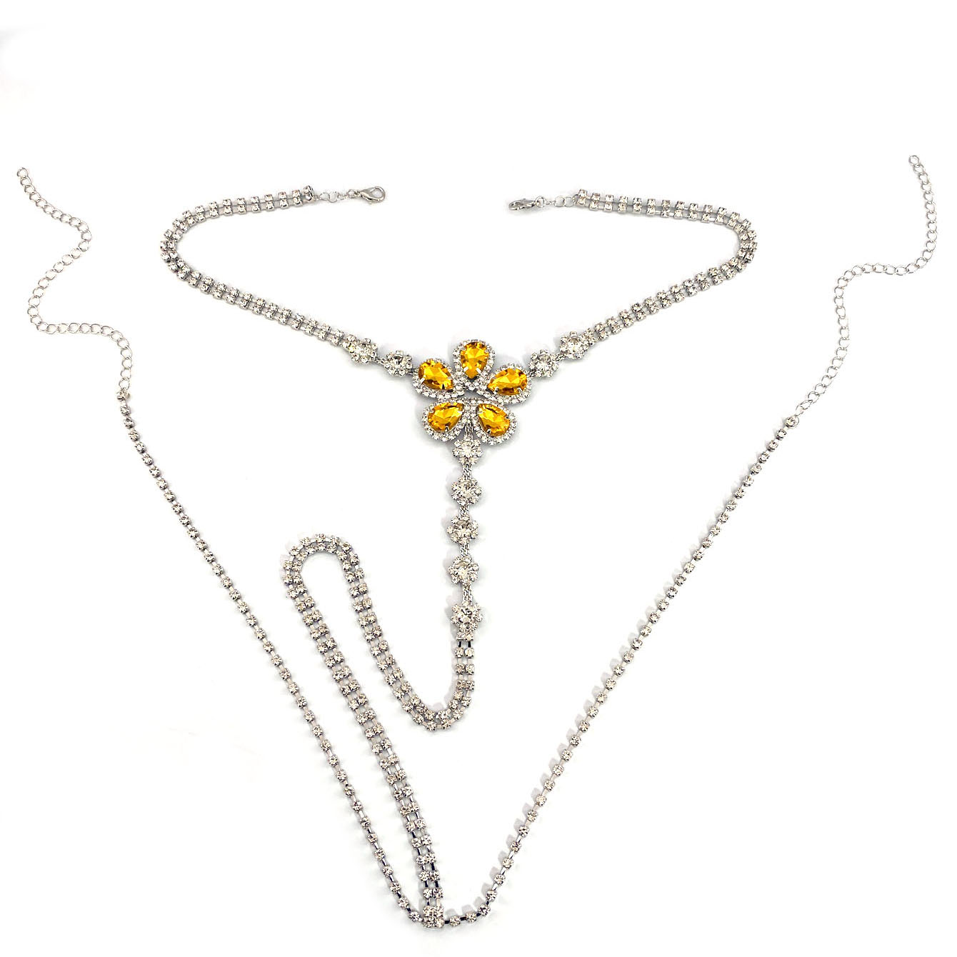 1pc 꽃 모양의 섹시한 라인 석 끈 팬티 세트 여성의 - Body Jewelry Chain 리뷰 및 가격