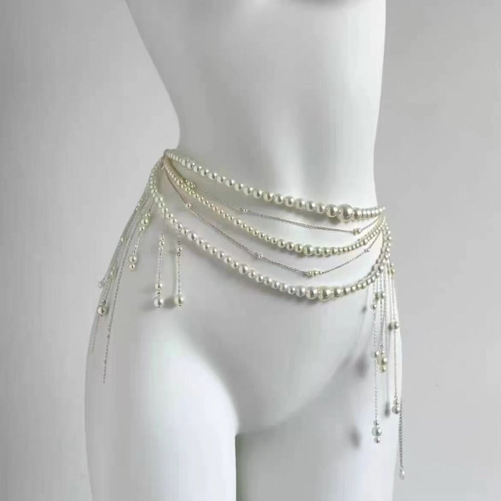 패션 우아한 진주 허리 체인 허리 액세서리 다용도 플로 - Body Jewelry For Sale 리뷰 및 가격