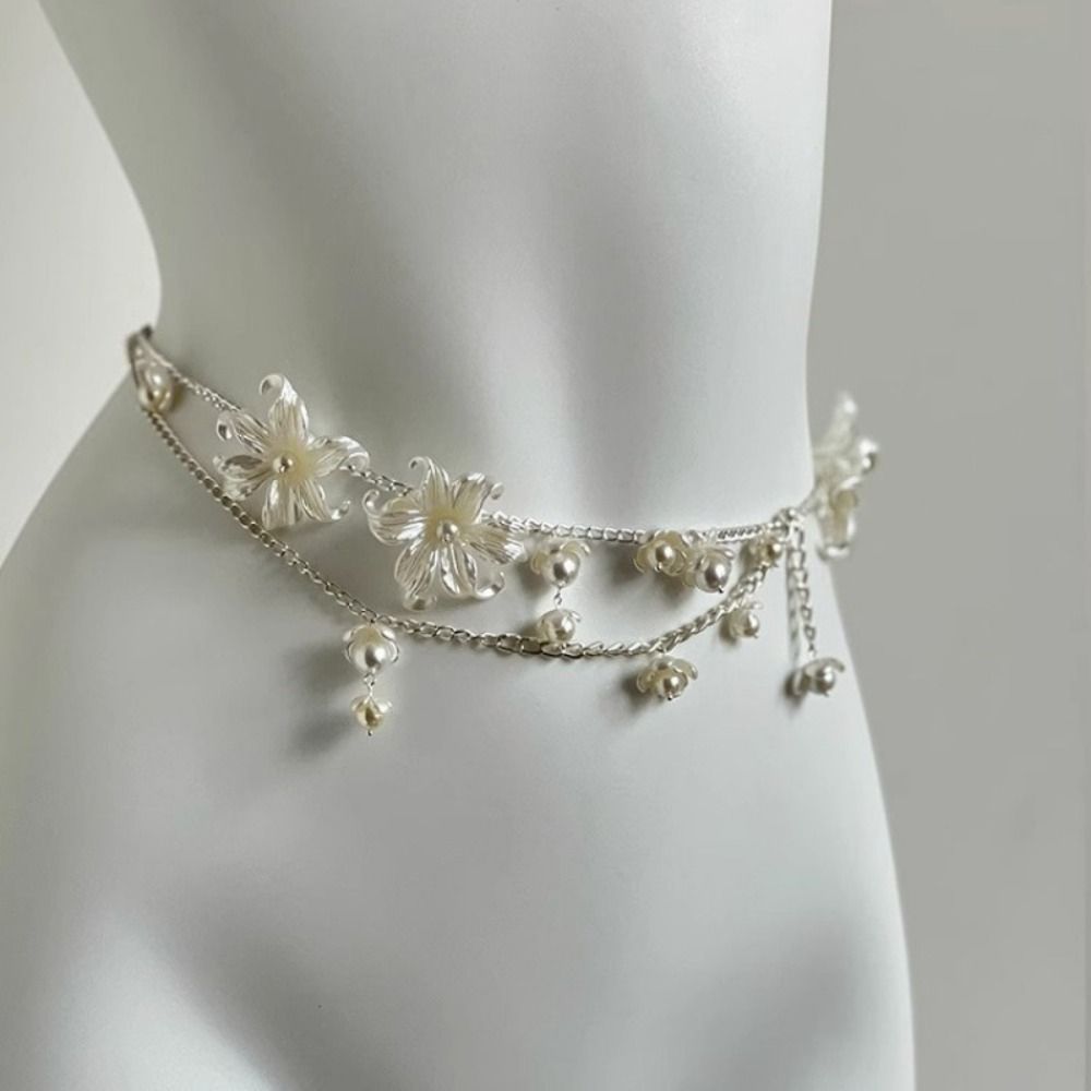 패션 우아한 진주 허리 체인 허리 액세서리 다용도 플로 - Body Jewelry For Sale 리뷰 및 가격