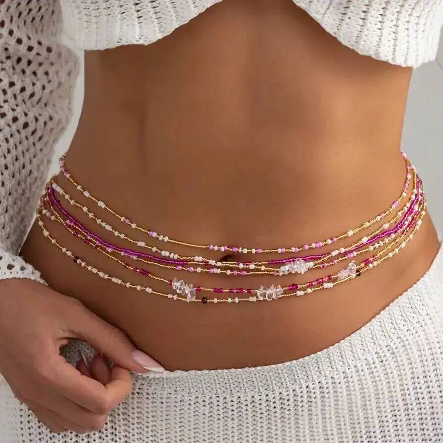 시신 6종 세트 보헤미안 스타일 화려한 쌀알 비즈 허리 - Body Jewelry Chain 리뷰 및 가격