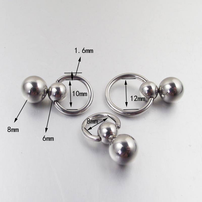 스테인레스 스틸 더블 볼 Cucurbit 조롱박 반지  - Nipple Bar Curved 리뷰 및 가격