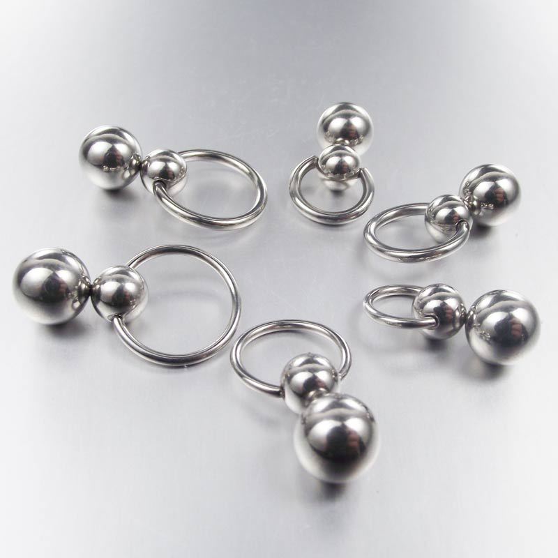 스테인레스 스틸 더블 볼 Cucurbit 조롱박 반지  - Nipple Bar Curved 리뷰 및 가격